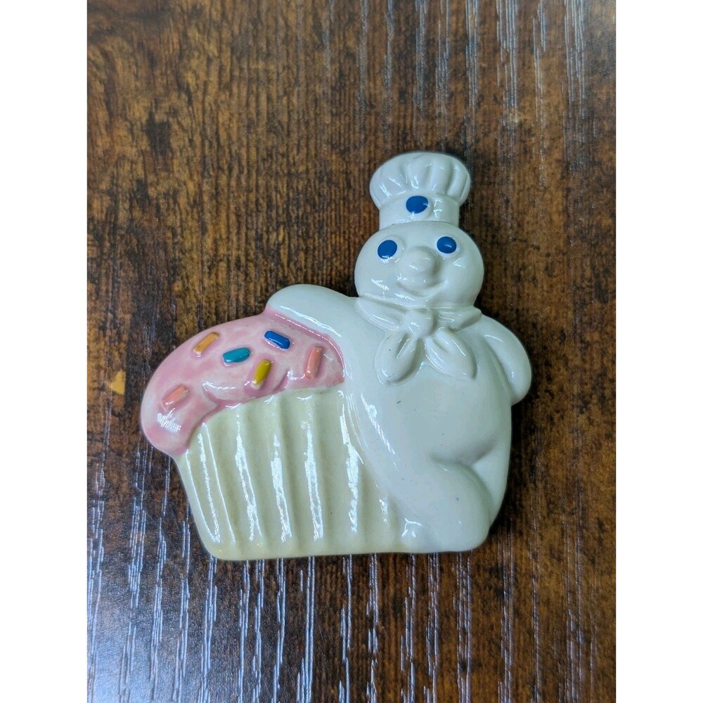 Vintage Pillsbury Dough Boy Magnet Ceramic Fridge Cooking Decoration VTG